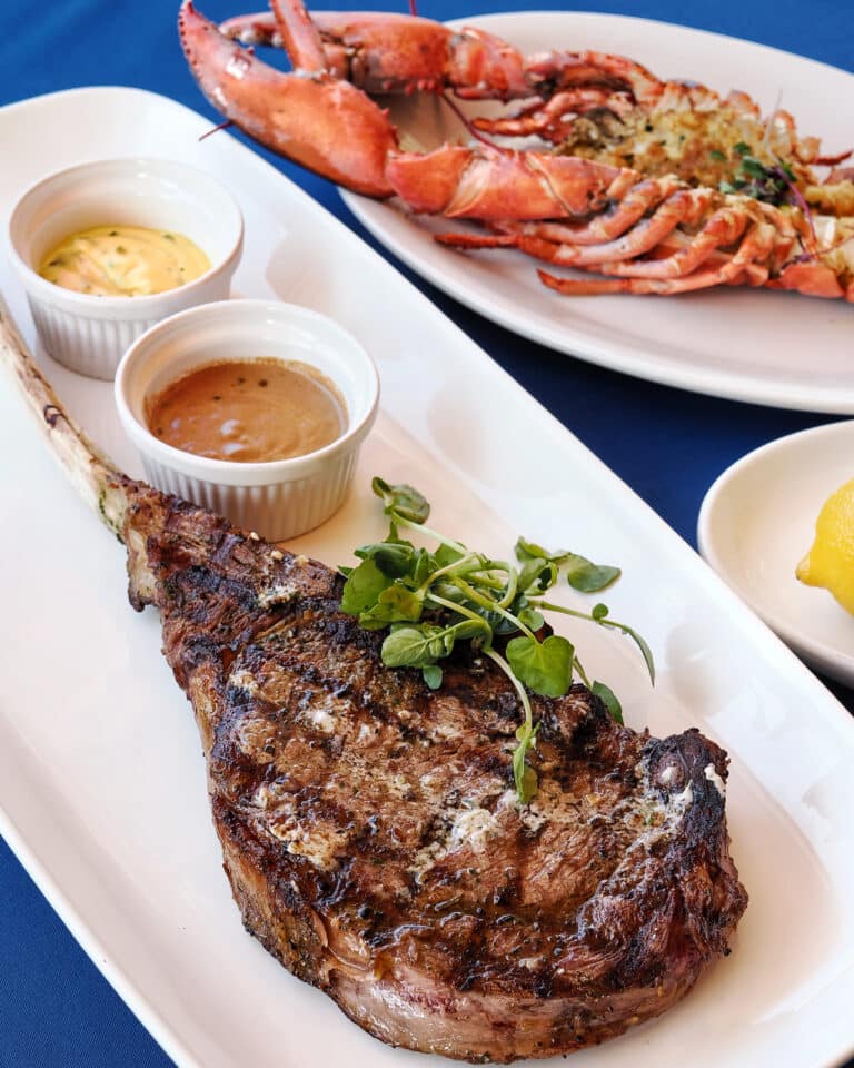 Tomahawk Steak and Maine Lobster at The Nauti Lobstah